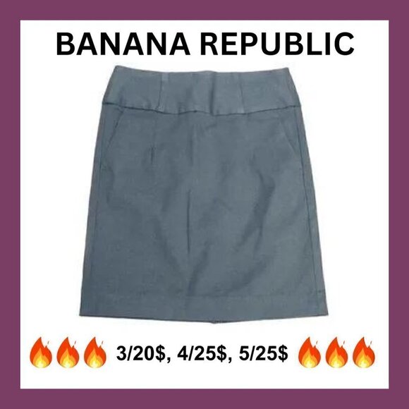 BANANA REPUBLIC FACTORY Gray high waist business casual pencil skirt - Picture 1 of 13